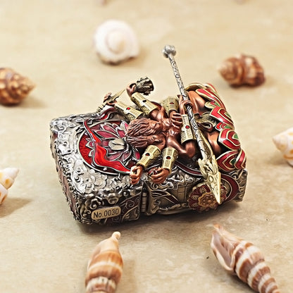 Zippo Antique Silver Three-Headed Six-Armed Nezha Shell Case - CM82