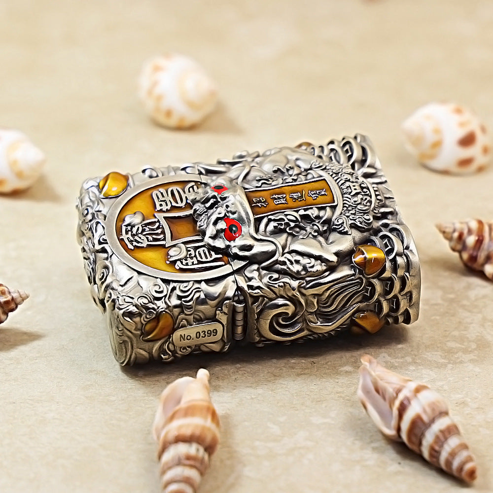 Zippo Antique Silver Three-Legged Wealth Toad Shell Case - CM61