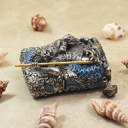 Zippo Antique Silver Victorious Fighting Buddha Wave-Rider Armor Shell - CM93