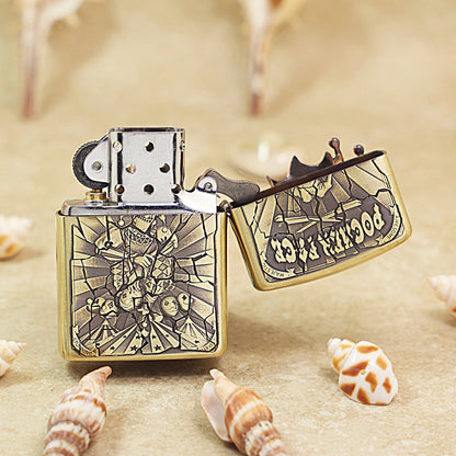 Zippo Armor High-Polish Brass Joker Poker Face Emblem Lighter - DS173