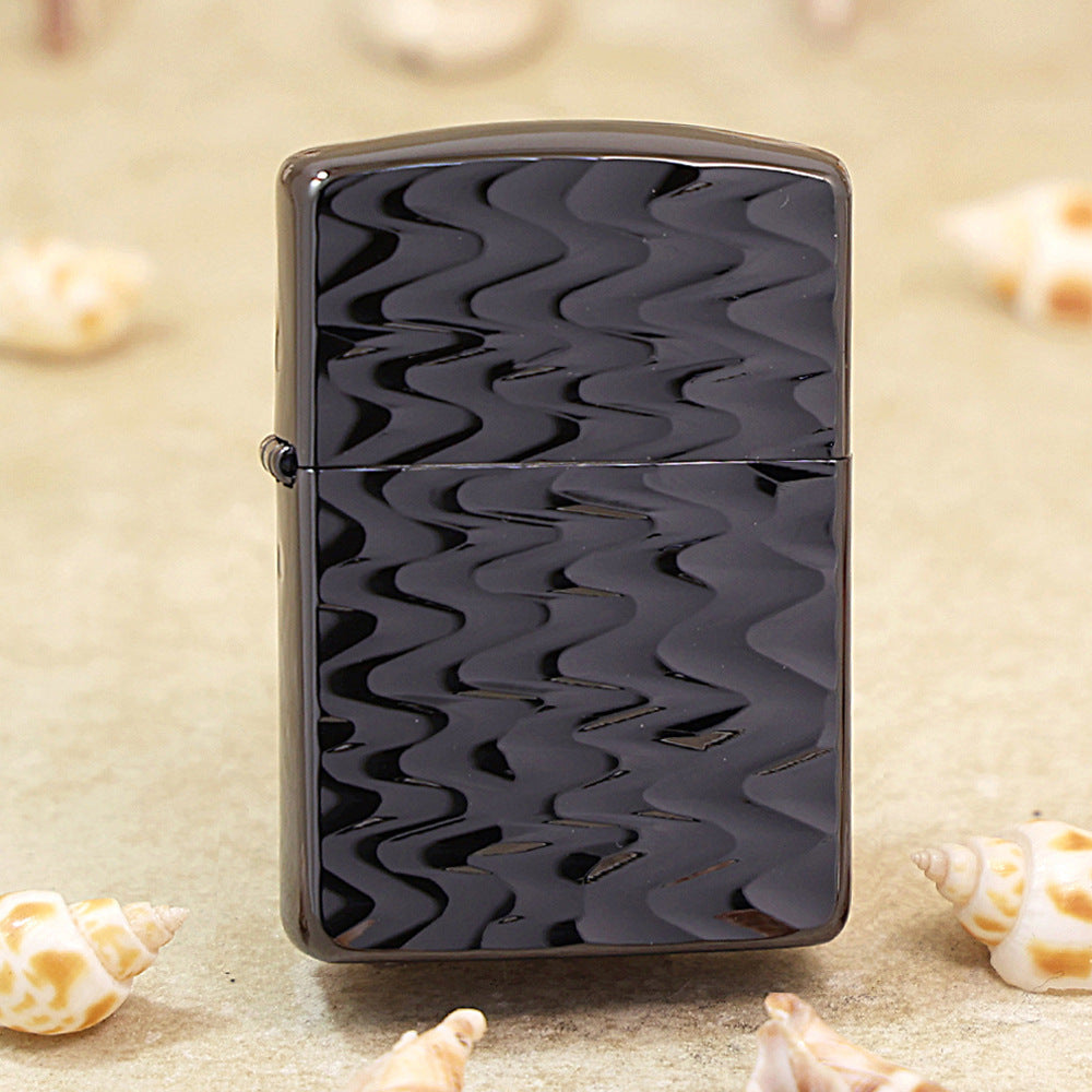 Zippo Armor High Polish Black Titanium Rippled Wave - JP76