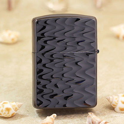 Zippo Armor High Polish Black Titanium Rippled Wave - JP76