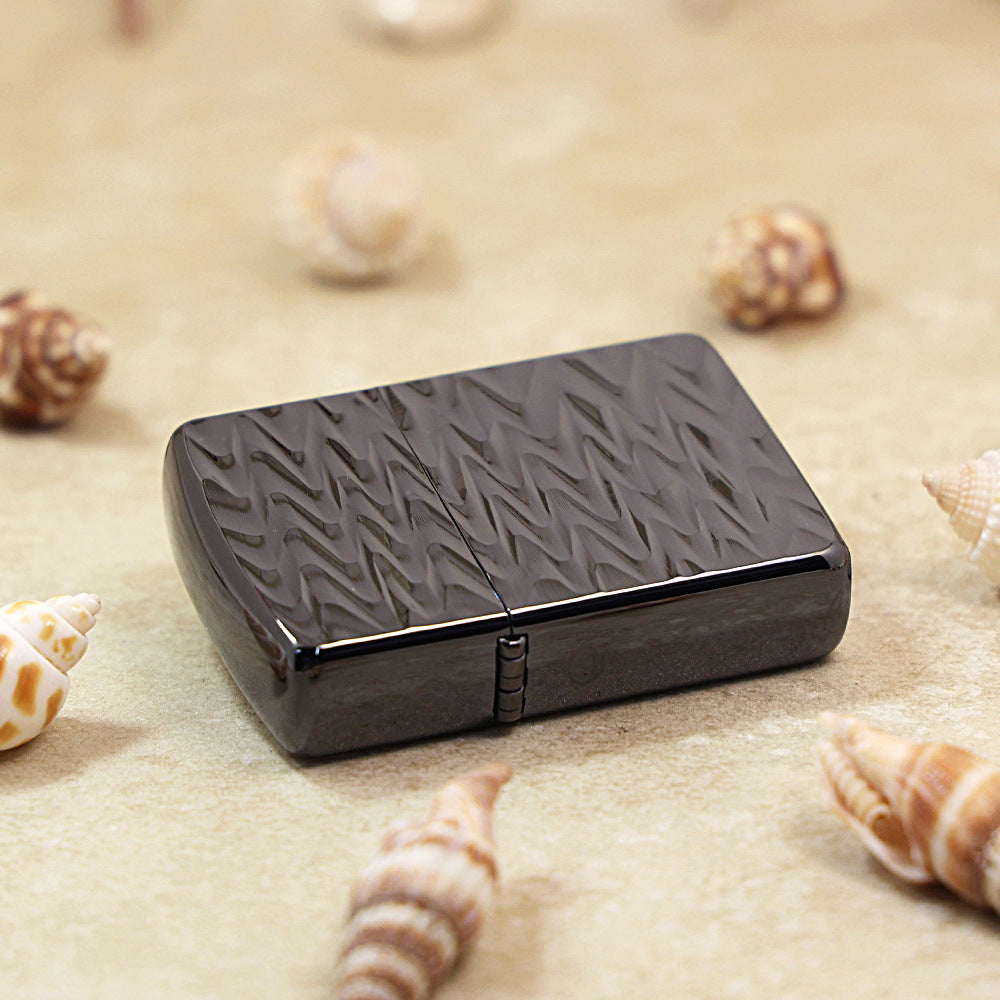 Zippo Armor High Polish Black Titanium Rippled Wave - JP76