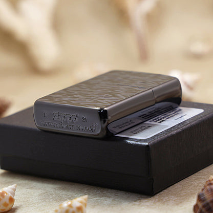 Zippo Armor High Polish Black Titanium Rippled Wave - JP76