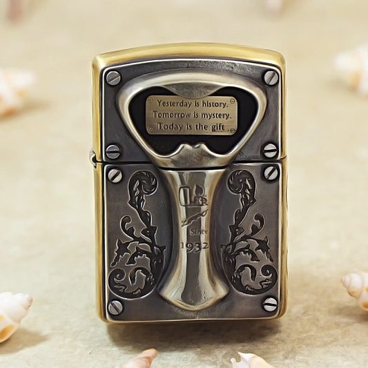 Zippo Brass Bottle Opener Emblem Today is the Gift - DS179