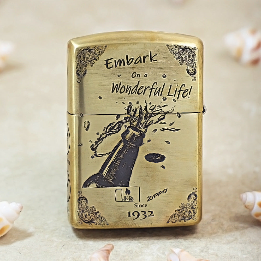 Zippo Brass Bottle Opener Emblem Today is the Gift - DS179