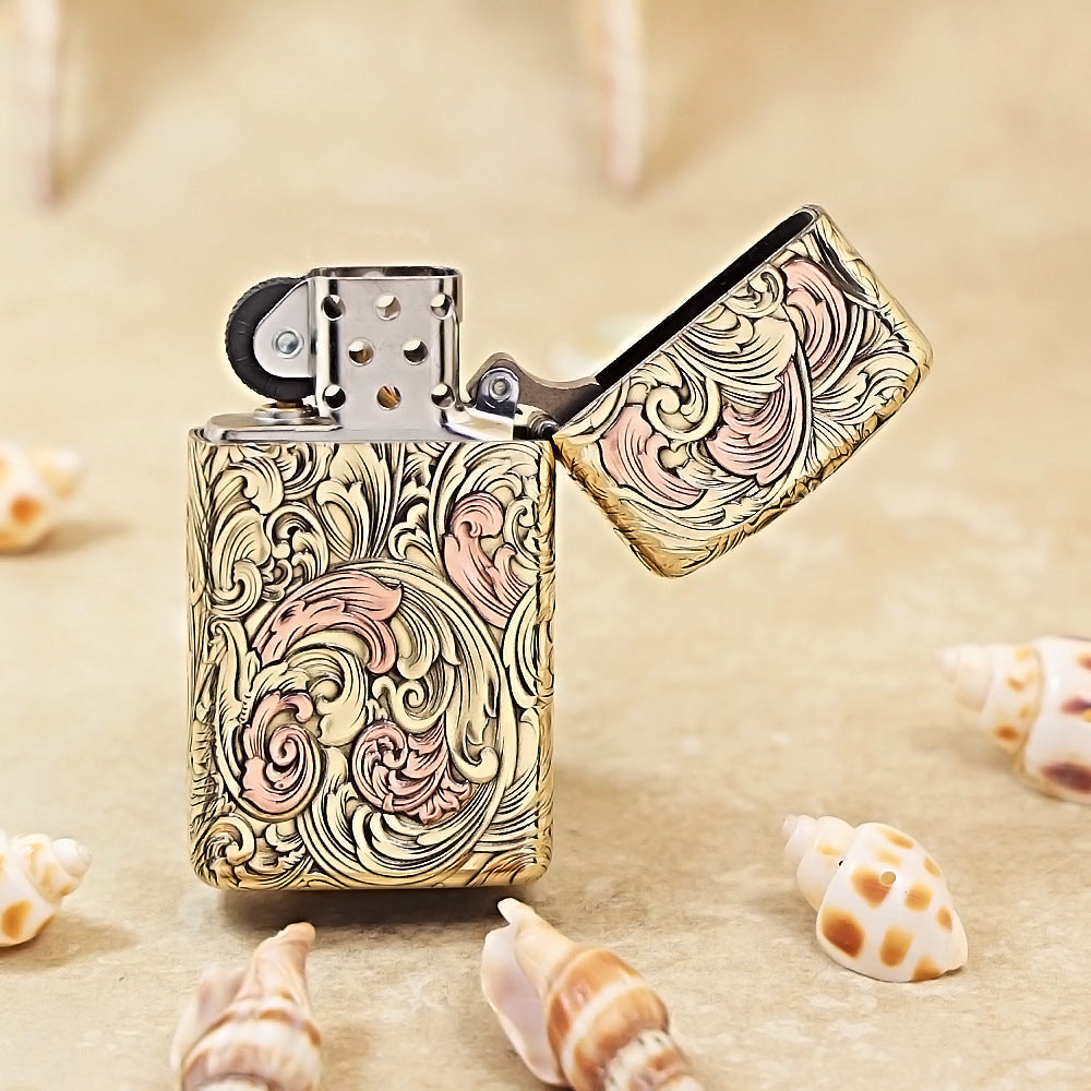 Zippo Brass High Relief Two-Tone Whirlwind Arabesque - DS169