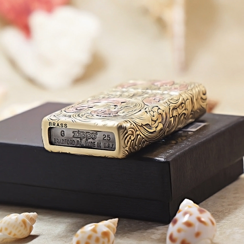 Zippo Brass High Relief Two-Tone Whirlwind Arabesque - DS169