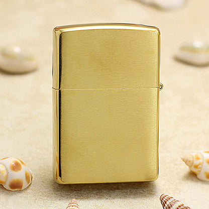 Zippo Brushed Gold Tiger and Bamboo Emblem Lighter - DS178