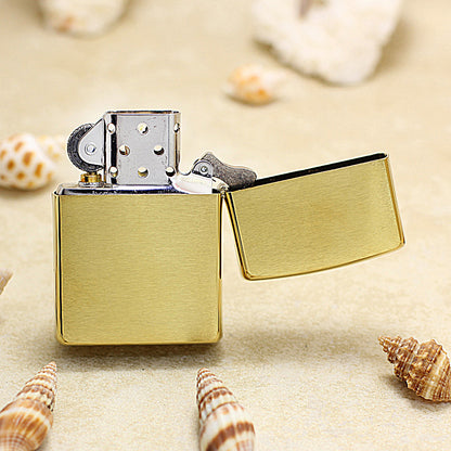 Zippo Brushed Gold Tiger and Bamboo Emblem Lighter - DS178