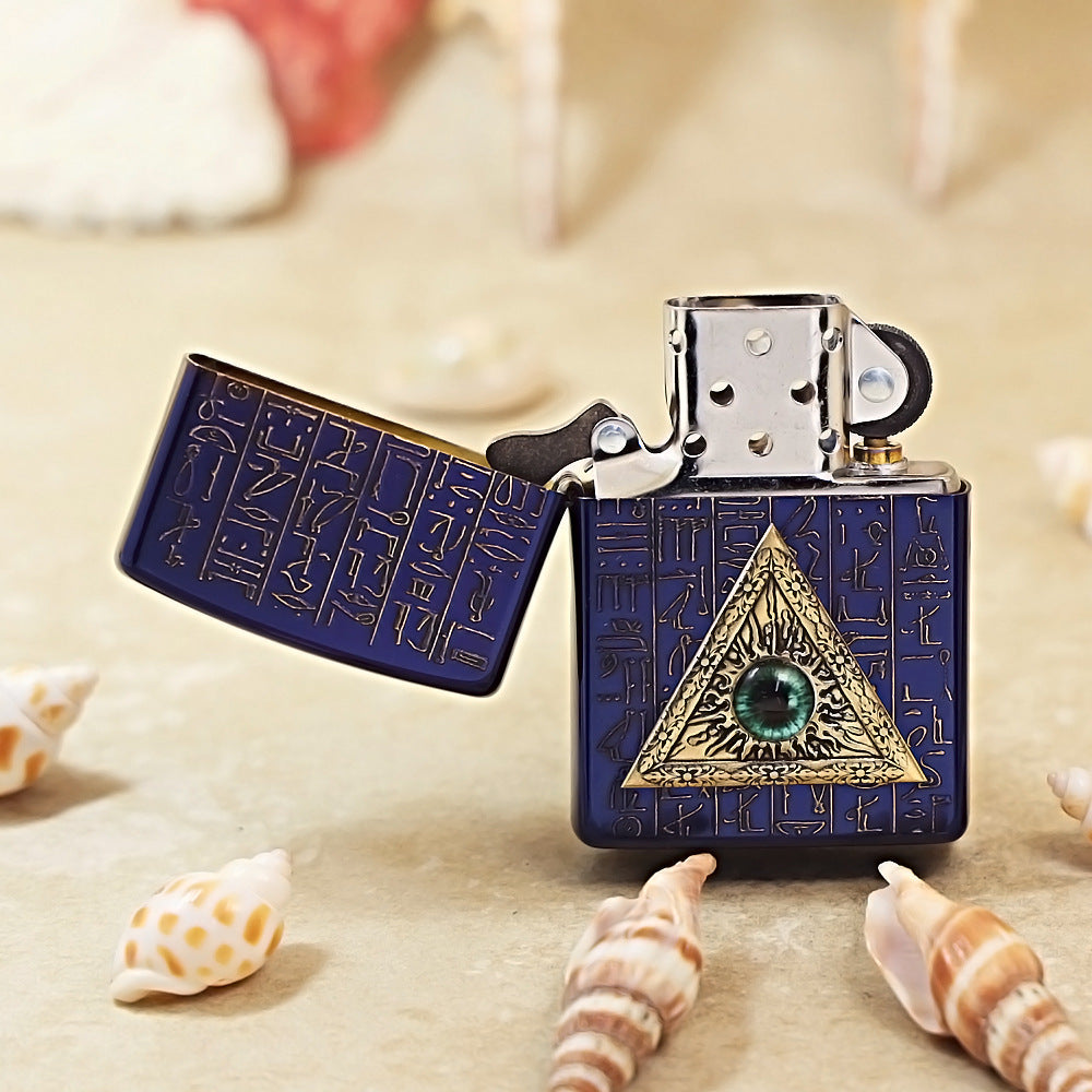 Zippo Burnt Blue Egyptian Eye of Providence - DS171