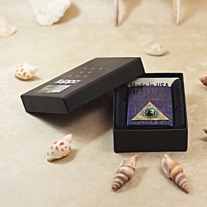 Zippo Burnt Blue Egyptian Eye of Providence - DS171