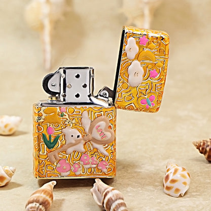 Zippo Gold-Plated Shell Case Enjoy Life Bear - CM71