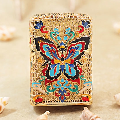 Zippo Gold-Plated Shell Cloisonné Dunhuang Dream Butterfly - CM78