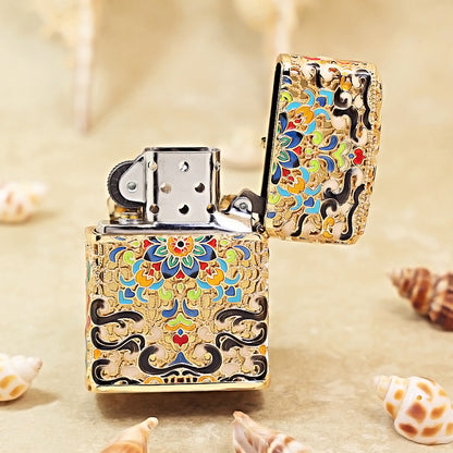 Zippo Gold-Plated Shell Cloisonné Dunhuang Dream Butterfly - CM78