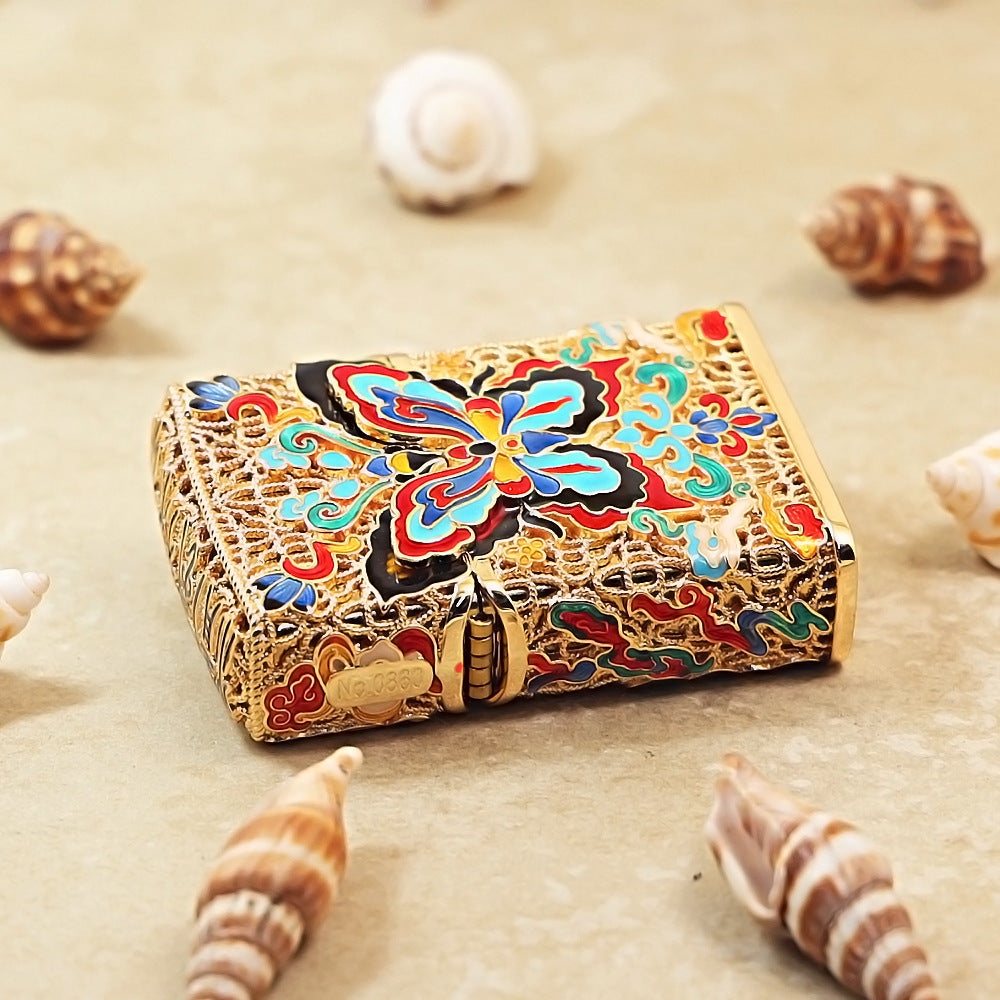 Zippo Gold-Plated Shell Cloisonné Dunhuang Dream Butterfly - CM78