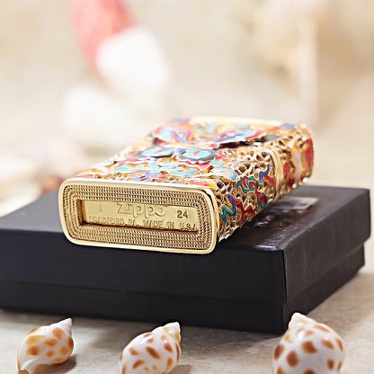 Zippo Gold-Plated Shell Cloisonné Dunhuang Dream Butterfly - CM78