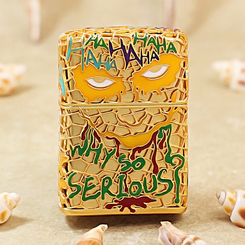 Zippo Gold Filigree Cloisonné Enamel Luminous Joker Character - CM106