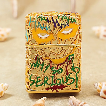 Zippo Gold Filigree Cloisonné Enamel Luminous Joker Character - CM106