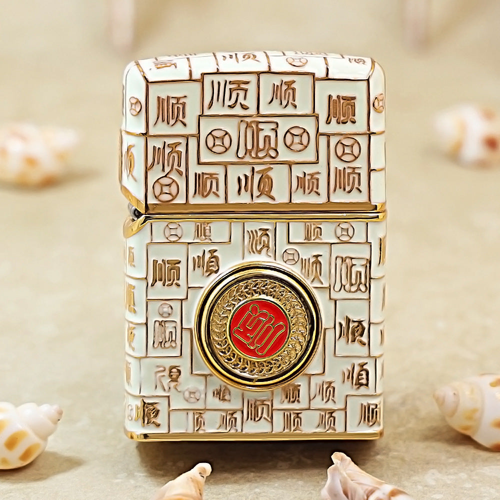 Zippo Gold Shell Case Luminous Mahjong Hundred Smoothness - CM70