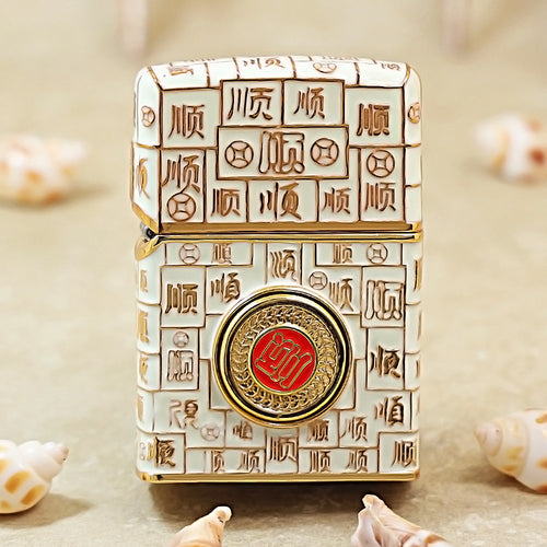 Zippo Gold Shell Case Luminous Mahjong Hundred Smoothness - CM70