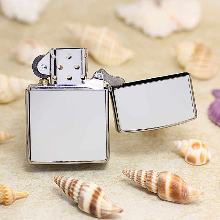 Zippo High-Polish Chrome Full Crystal Four-Leaf Clover Emblem Lighter - DS181