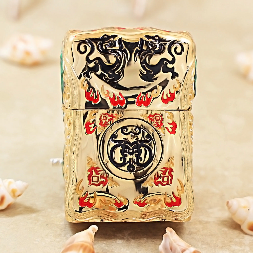 Zippo High-Polish Gold Luminous Sun Wukong Fighting Buddha Shell Case- CM86