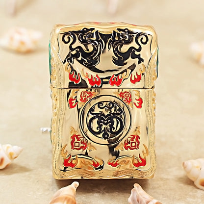 Zippo High-Polish Gold Luminous Sun Wukong Fighting Buddha Shell Case- CM86