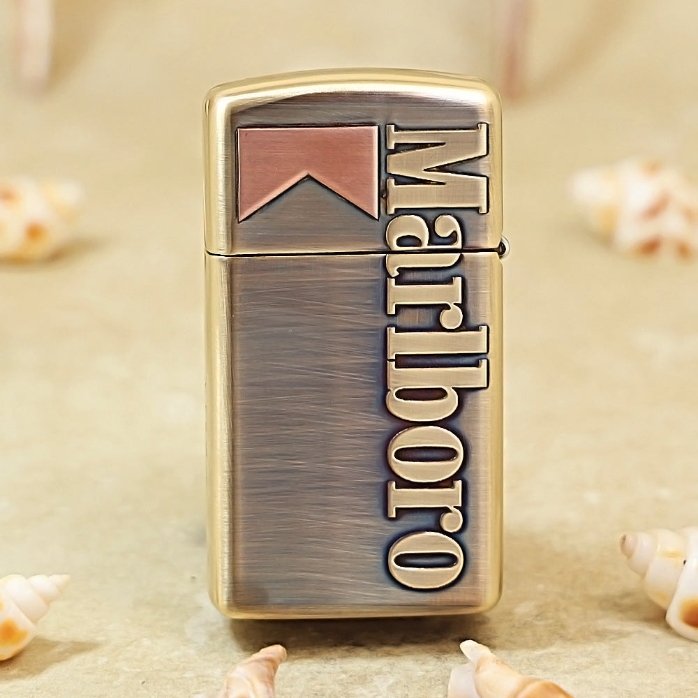 Zippo Marlboro Bull Head Inlaid Slim Lighter - MC12