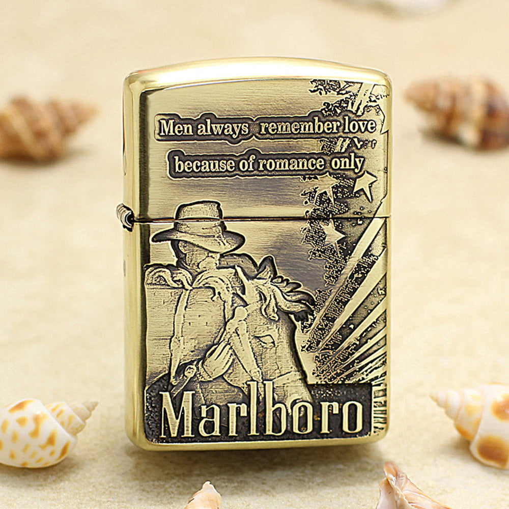 Zippo Marlboro Five-Star Cowboy Lighter, 3D Engraved Limited Edition - MC34