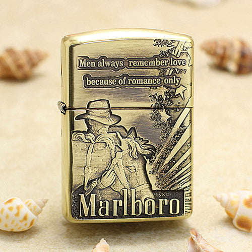 Zippo Marlboro Five-Star Cowboy Lighter, 3D Engraved Limited Edition - MC34