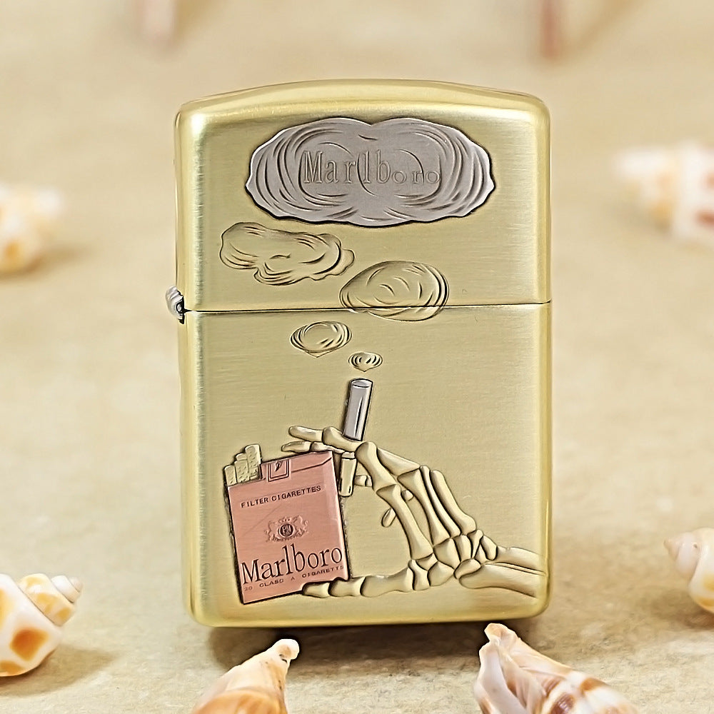 Zippo Marlboro Lighter with Purple Copper Finish and Raised Emblem - MC14