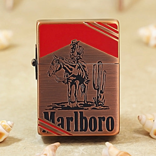 Zippo Purple Copper-Plated Marlboro Desert Operation Lighter – Flat Top Corner-Cut Edition - MC09