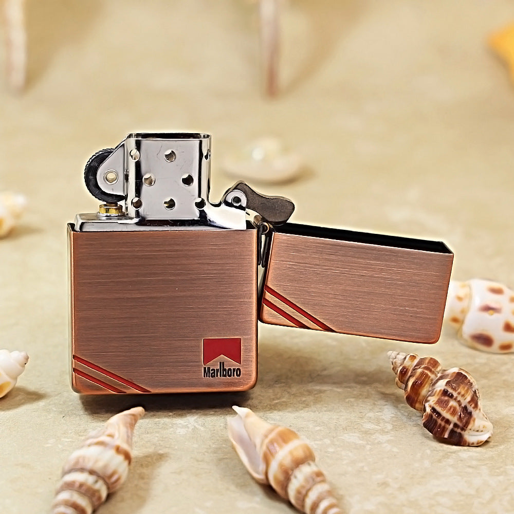 Zippo Purple Copper-Plated Marlboro Desert Operation Lighter – Flat Top Corner-Cut Edition - MC09