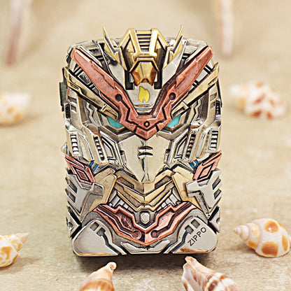 Zippo Satin Chrome Thunder Mecha Armor Shell Case - CM59