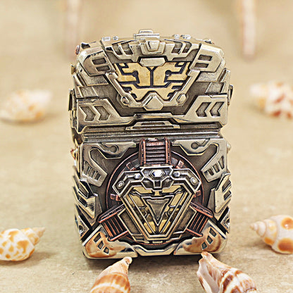 Zippo Satin Chrome Thunder Mecha Armor Shell Case - CM59