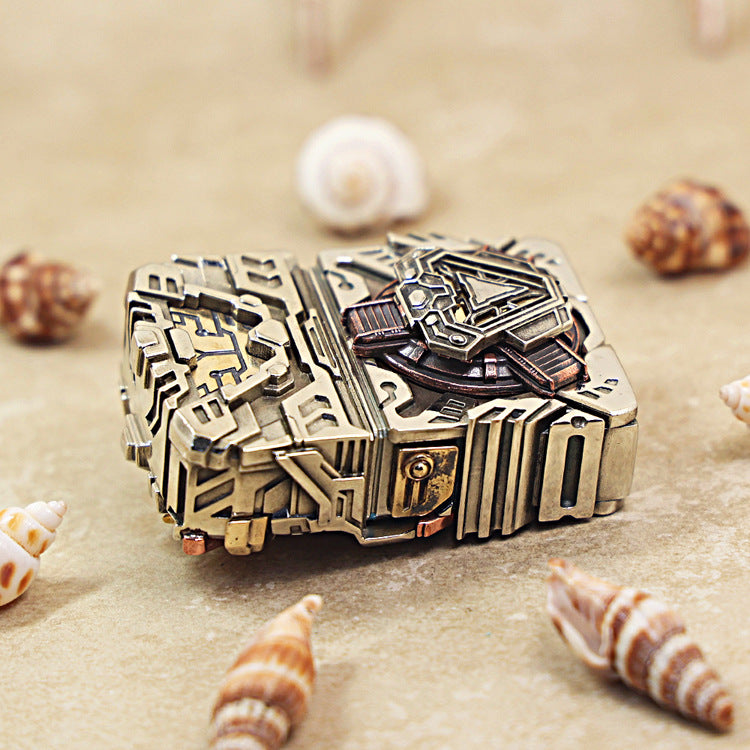 Zippo Satin Chrome Thunder Mecha Armor Shell Case - CM59