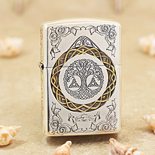 Zippo Silver-Plated Celtic Lucky Tree of Life - DS168