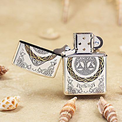 Zippo Argent-Layered Celtic Lucky Tree of Life - DS168