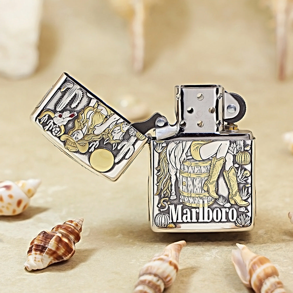 Zippo Silver-Plated Scorpion Marlboro Cowgirl Lighter - MC10