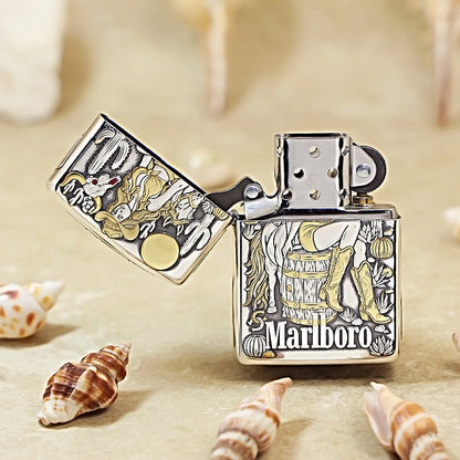 Zippo Silver-Plated Scorpion Marlboro Cowgirl Lighter - MC10
