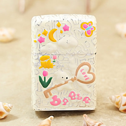 Zippo Silver-Plated Shell Case Enjoy Life Bear - CM72