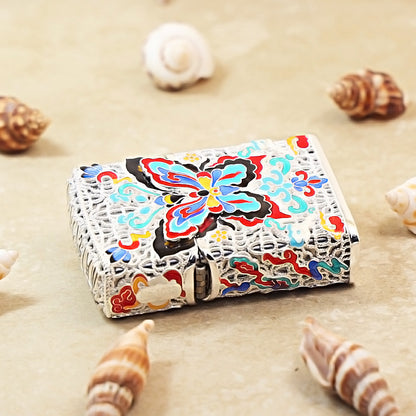 Zippo Silver-Plated Shell Cloisonné Dunhuang Dream Butterfly - CM77