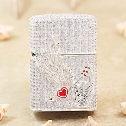 Zippo Silver-Plated Shell Crystal Cupid Arrow - CM81