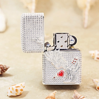 Zippo Silver-Plated Shell Crystal Cupid Arrow - CM81