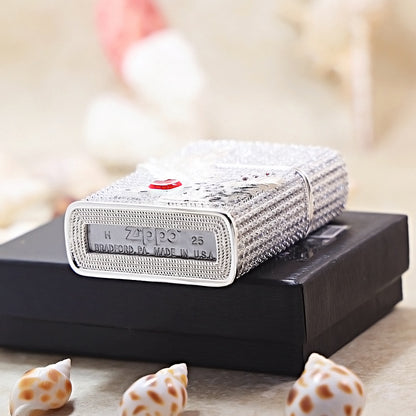 Zippo Silver-Plated Shell Crystal Cupid Arrow - CM81