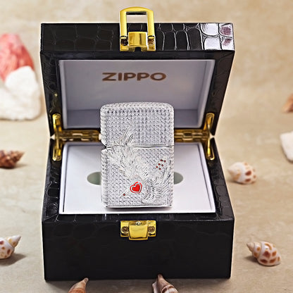 Zippo Silver-Plated Shell Crystal Cupid Arrow - CM81