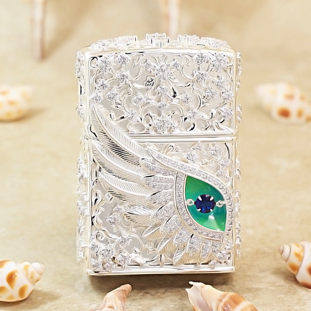 Zippo Silver-Plated Shell Jeweled Angel Eye - CM67