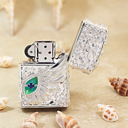 Zippo Silver-Plated Shell Jeweled Angel Eye - CM67