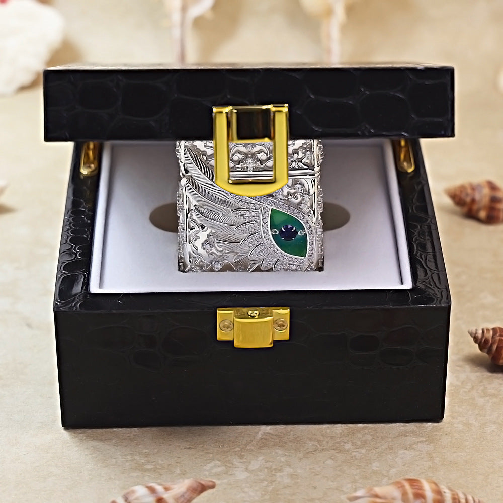 Zippo Silver-Plated Shell Jeweled Angel Eye - CM67